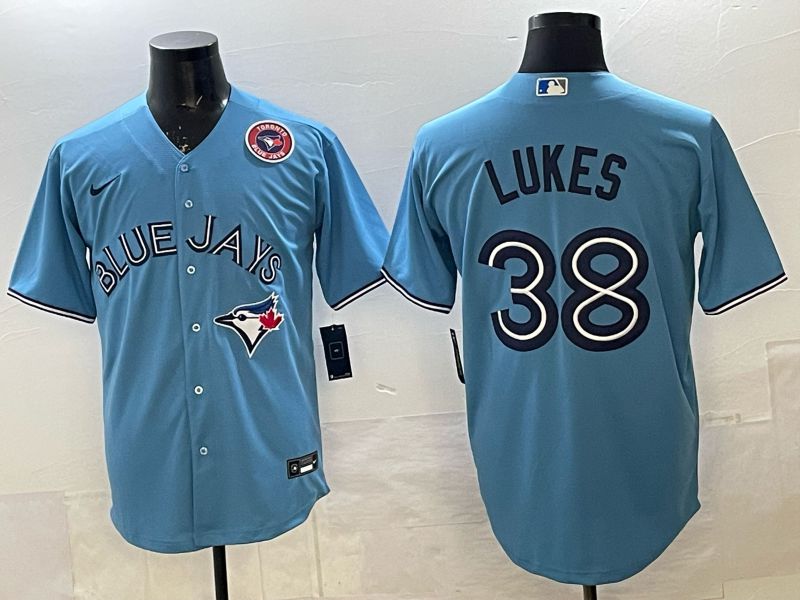 Men 2025 Nike Toronto Blue Jays #38 Lukes Light Blue Game MLB Jersey 05->toronto blue jays->MLB Jersey